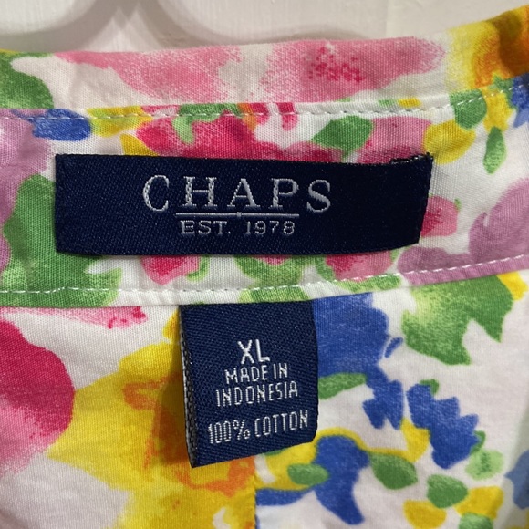 Chaps Floral Women’s Button Down Cotton Top Size XL - Picture 2 of 9